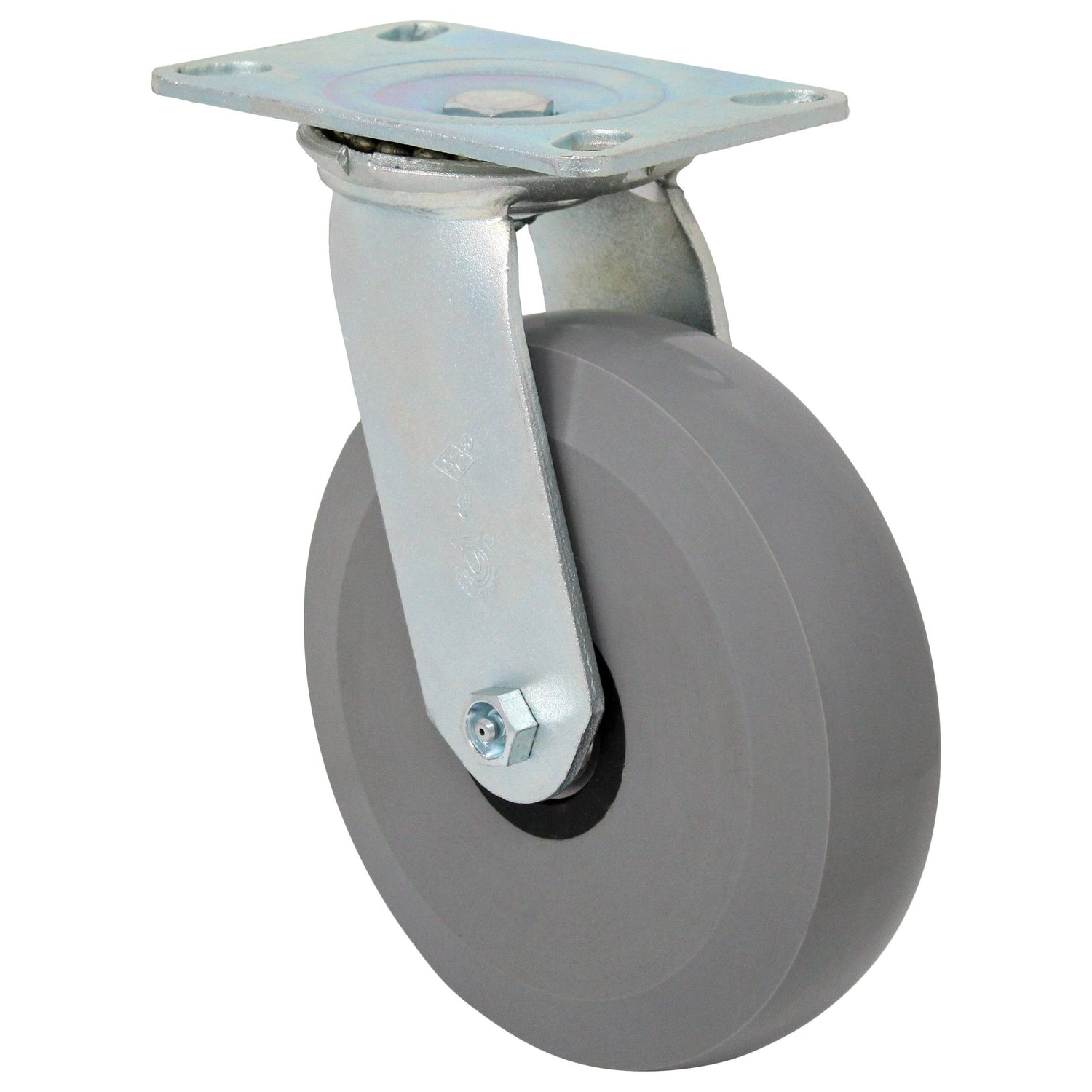 8" x 2" Medium Heavy Duty Series Swivel Caster with Ergolastomer Wheel - 43HU80JI6419YY