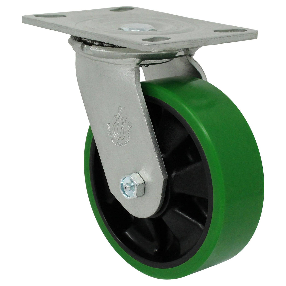 6" x 2" Medium Heavy Duty Series Swivel Caster with Polyon Maxrok Wheel - 43MU60JG6019YY