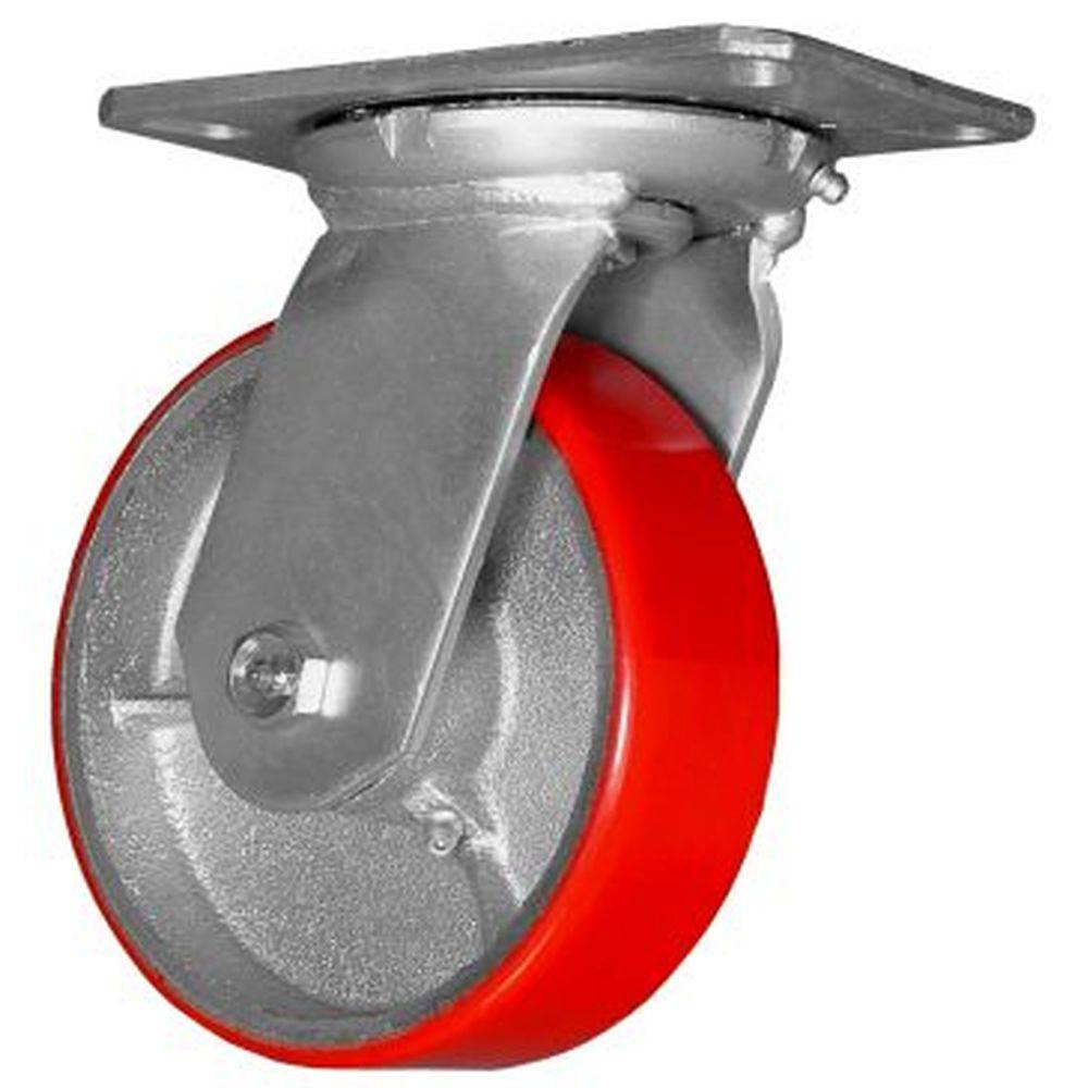 6" x 2" Medium Heavy Duty Series Swivel Caster with Polyon Wheel - 43PU60JV0419PY