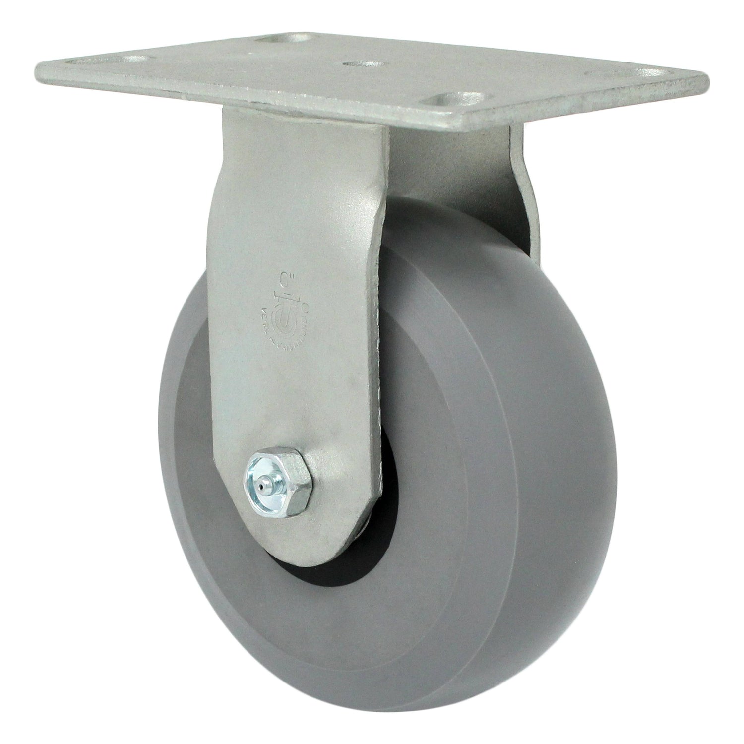 6" x 2" Medium Heavy Duty Rigid Caster with Ergolastomer Wheel - 44HU60JI6419YY