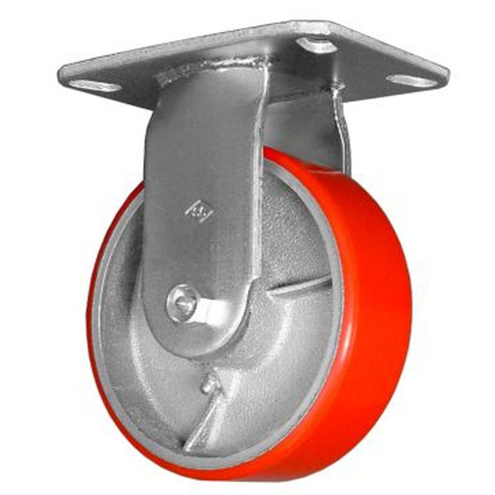 6" x 2" Medium Heavy Duty Rigid Caster with Polyon Wheel - 44PU60JV0419YY