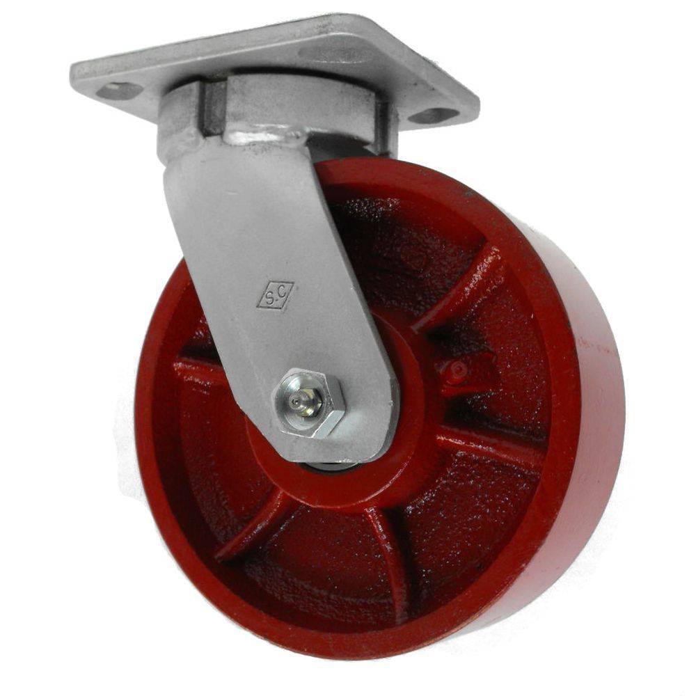 6" x 2" Heavy Duty Kingpinless Swivel Caster with Ductile Steel Wheel - 45DS60JR0417PY