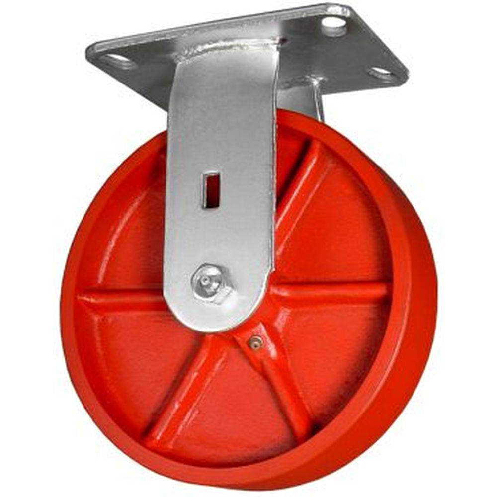 8" x 2" Momentum Precision Tapered Bearing Raceway Series Rigid Caster with Ductile Steel Wheel - 52DS80JR0419YY