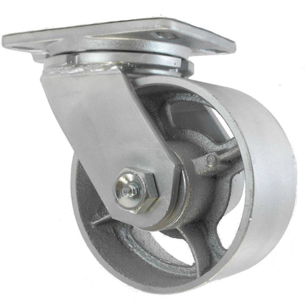6" x 3" Heavy Duty Series Swivel Caster with Semi-Steel Wheel - 53SS60LS2419YY