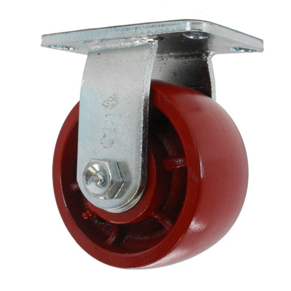 6" x 3" Heavy Duty Series Rigid Caster with Energy Saver Ductile Steel Wheel - 54CD60LR2419YY