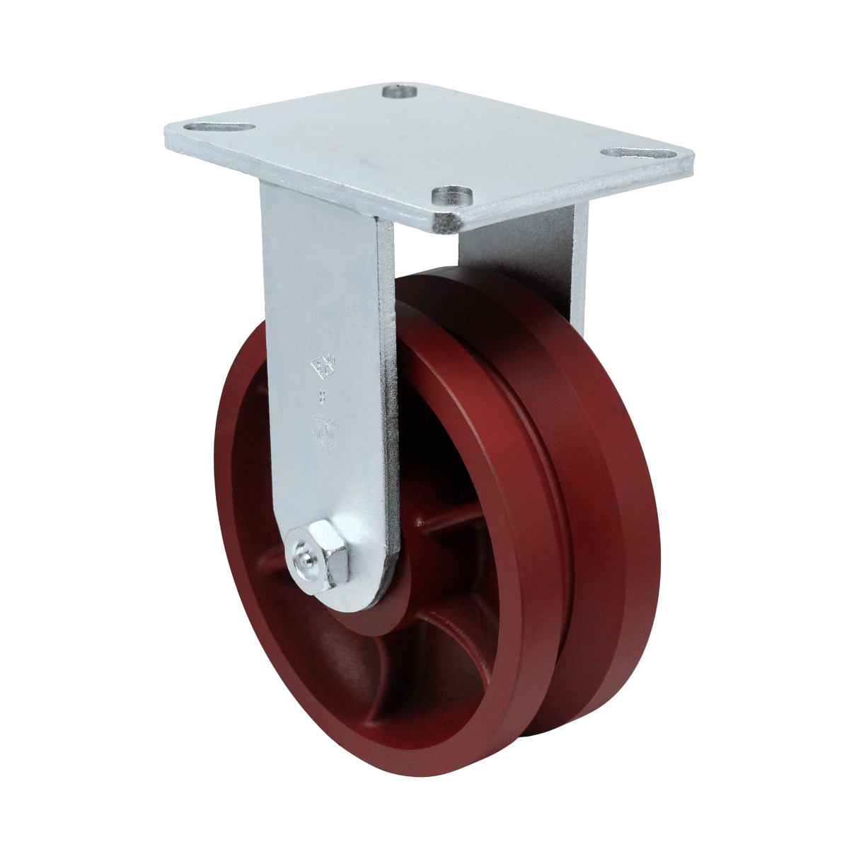 6" x 3" Heavy Duty Forged Series Rigid Caster with Ductile Steel V-Groove Wheel - 56DV60LT2425YY