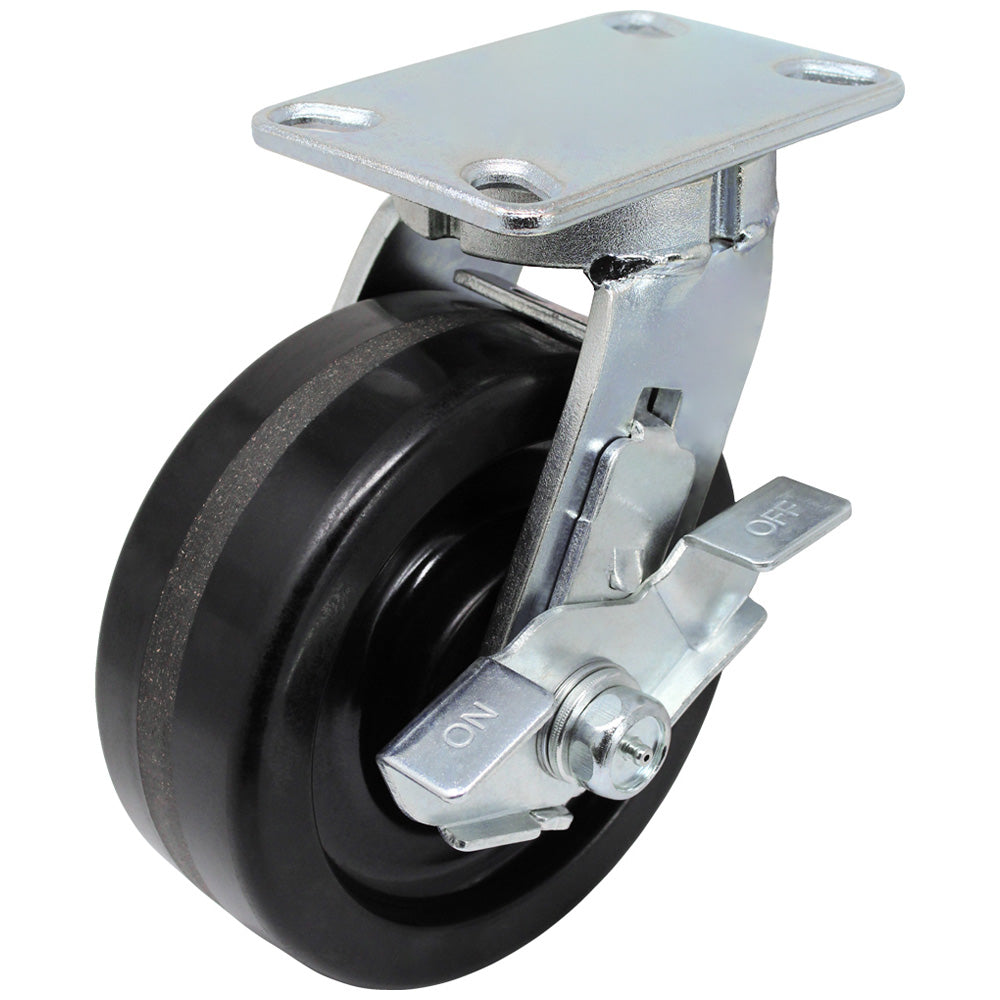 6" x 3" Kingpinless Heavy Duty Swivel Caster with Ductile Steel Wheel - 57DS60LR2419TY