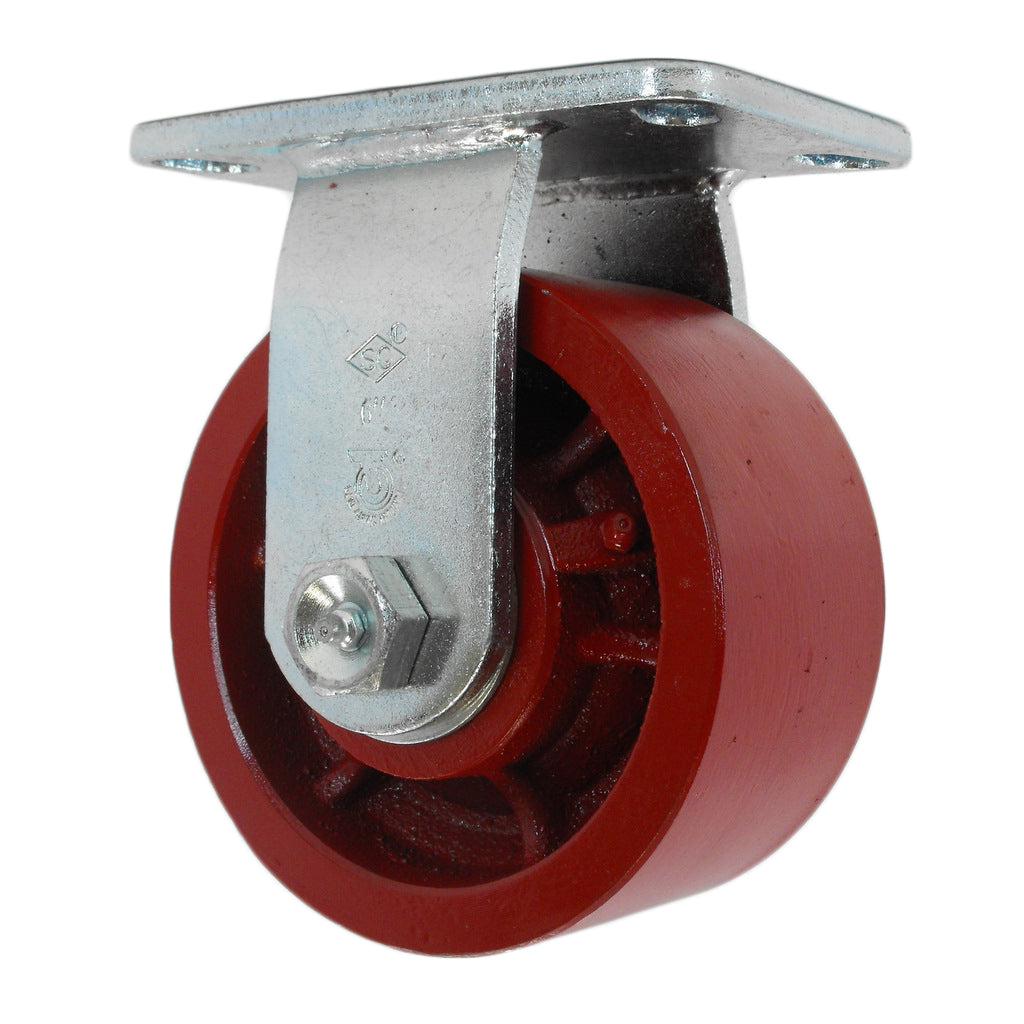 6" x 3" Heavy Duty Rigid Caster with Ductile Steel Wheel - 58DS60LR2419YY