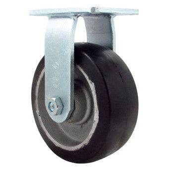 8" x 3" Heavy Duty Rigid Caster with Supreme Rubber Wheel - 58RH80LS6519YY