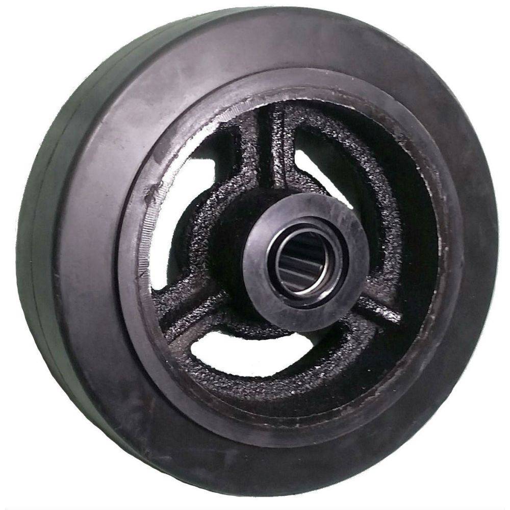 5" x 2" Mold-On Rubber on Cast Iron Wheel - RS50JB92