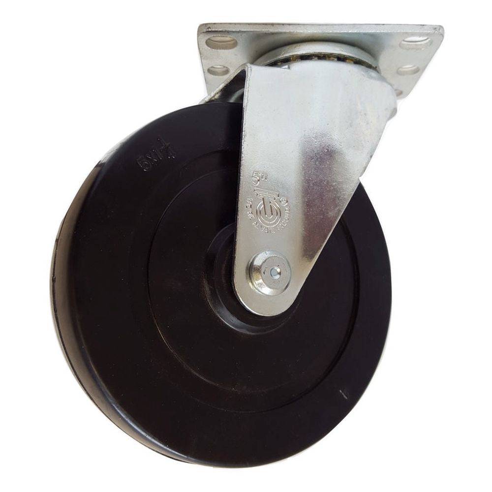 5" x 1-1/4" Light Medium Duty Swivel Caster with Soft Rubber Wheel - 75SR50GB4206YY