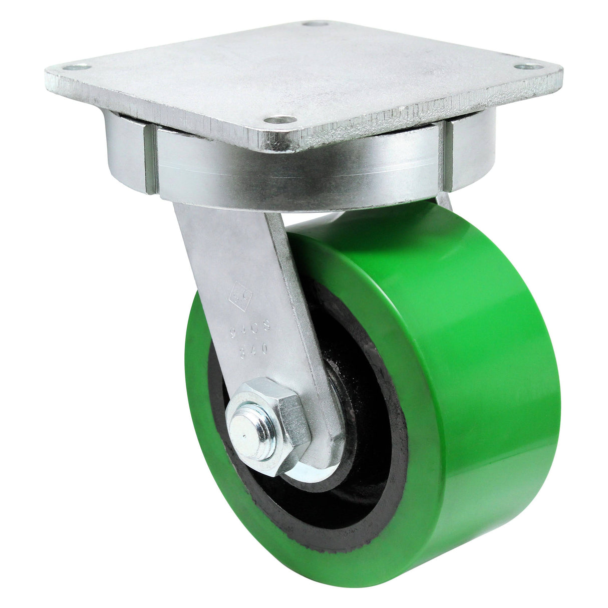 8" x 4" Extreme Duty Kingpinless Series Swivel Caster with Ultra-Poly Wheel - 65EX80NG3345YY