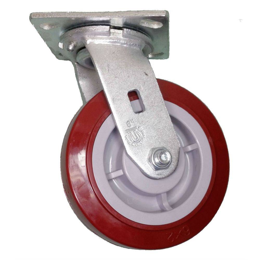 6" x 2" Medium Duty Series Swivel Caster with Polymadic Wheel - 27PM60JM6017YY