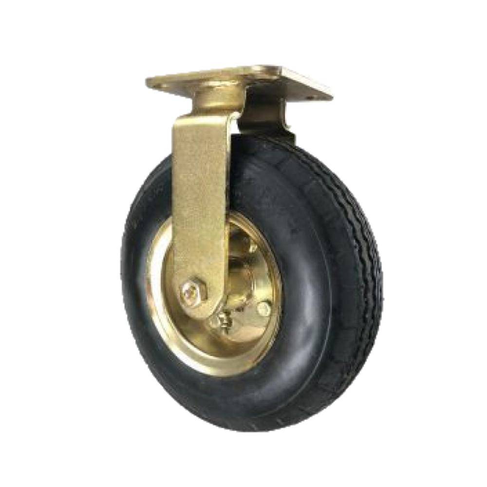 8" x 3" Brass Plated Pneumatic Swivel Caster with Pneumatic Tire - 69FP8A4FP317TY