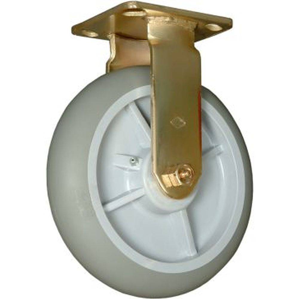 8" x 2" Brass Plated Pneumatic Rigid Caster with Thermo-Pro Wheel - 70TP80JX0417YY