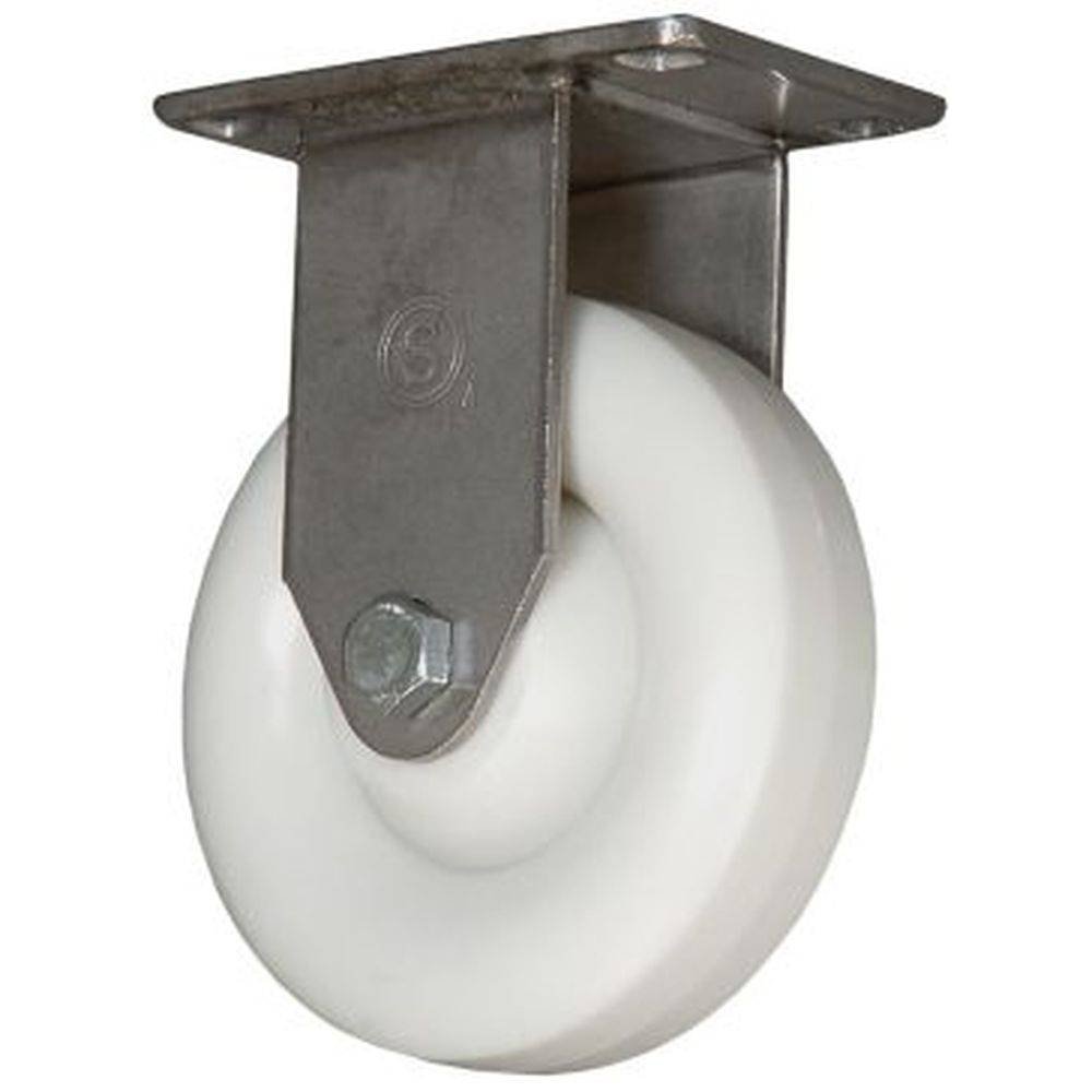 4" x 1-1/4" Light Medium Duty Rigid Caster with Polyolefin Wheel - 76PO40GJ9006YY