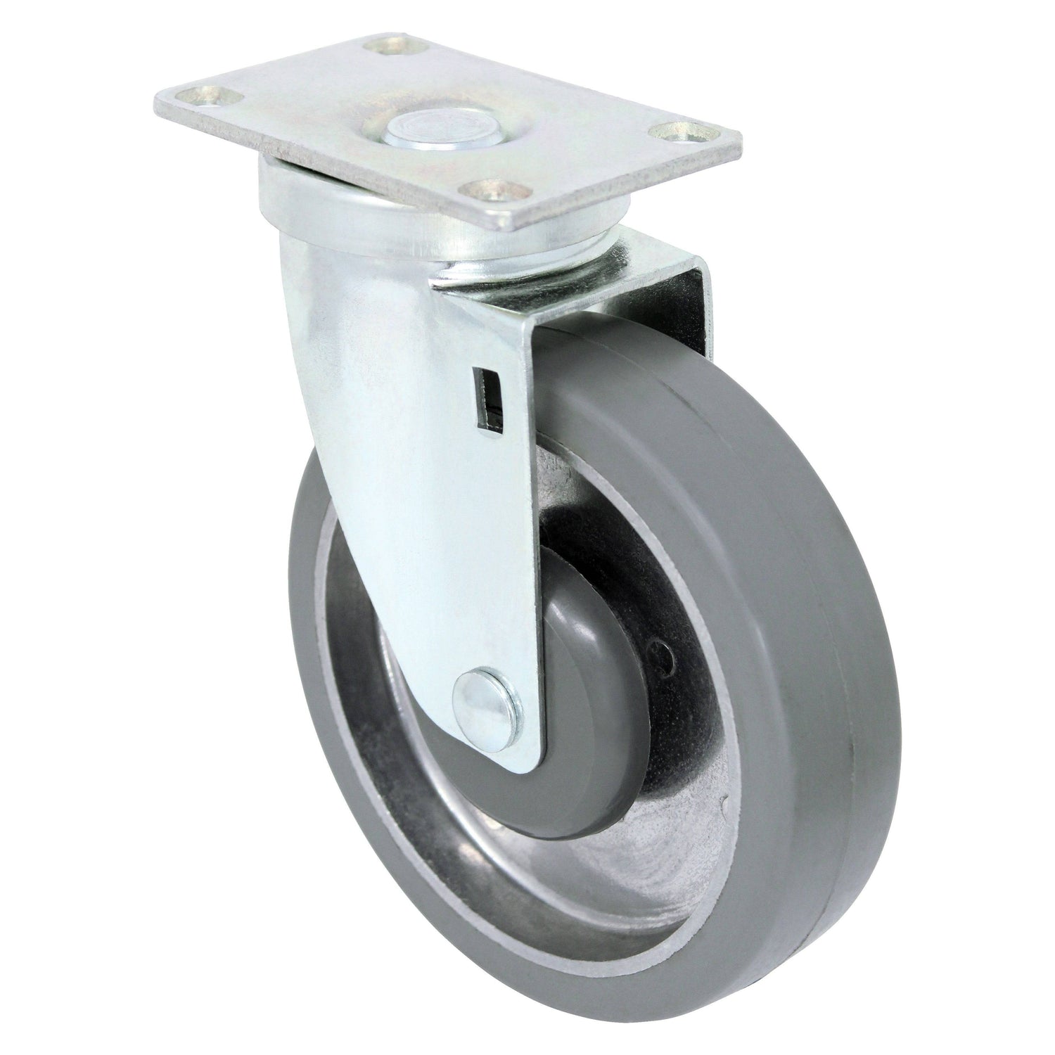 5" x 1-1/4" Light Medium Duty Swivel Caster with Rubber on Aluminum Wheel - 75RA50GI4306YY