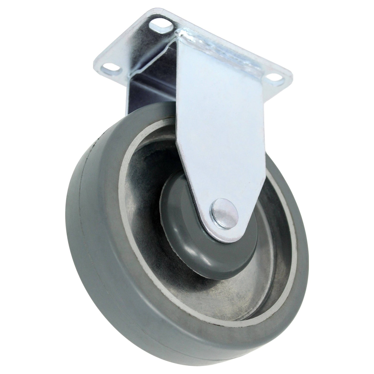 5" x 1-1/4" Light Medium Duty Rigid Caster with Rubber on Aluminum Wheel - 76RA50GI4311YY