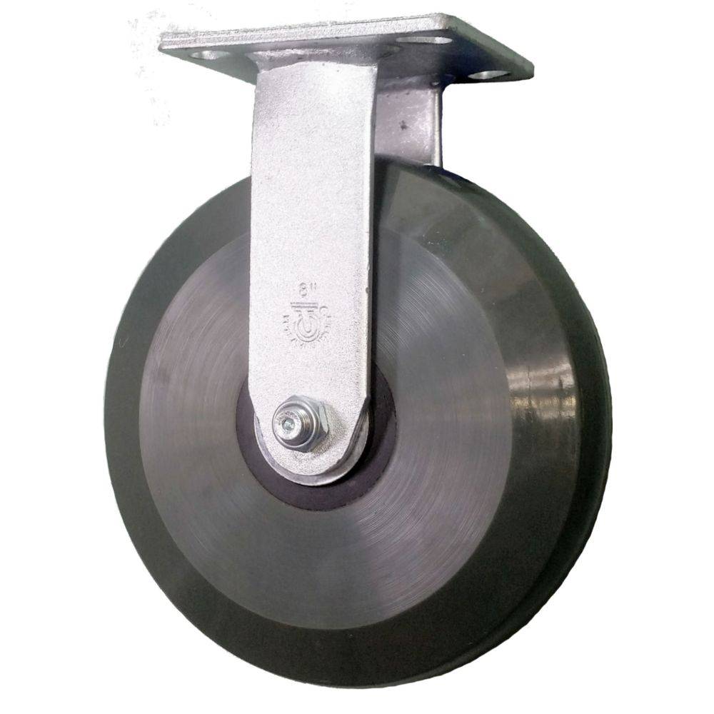 8" x 2" Medium Duty Series Rigid Caster with Ergolastomer Wheel - 28HU80JI6417YY