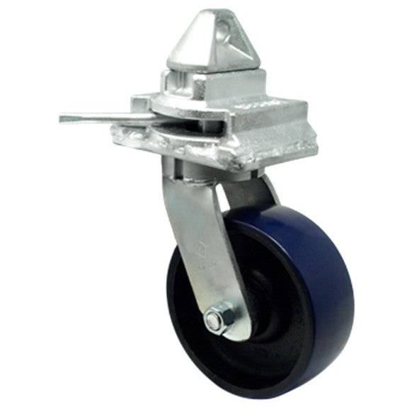 8" x 3" Energy Saver Polyon Cast Shipping Container Caster with Energy Saver Polyon on Cast Iron Wheel - CNT61SW80LU2425YY
