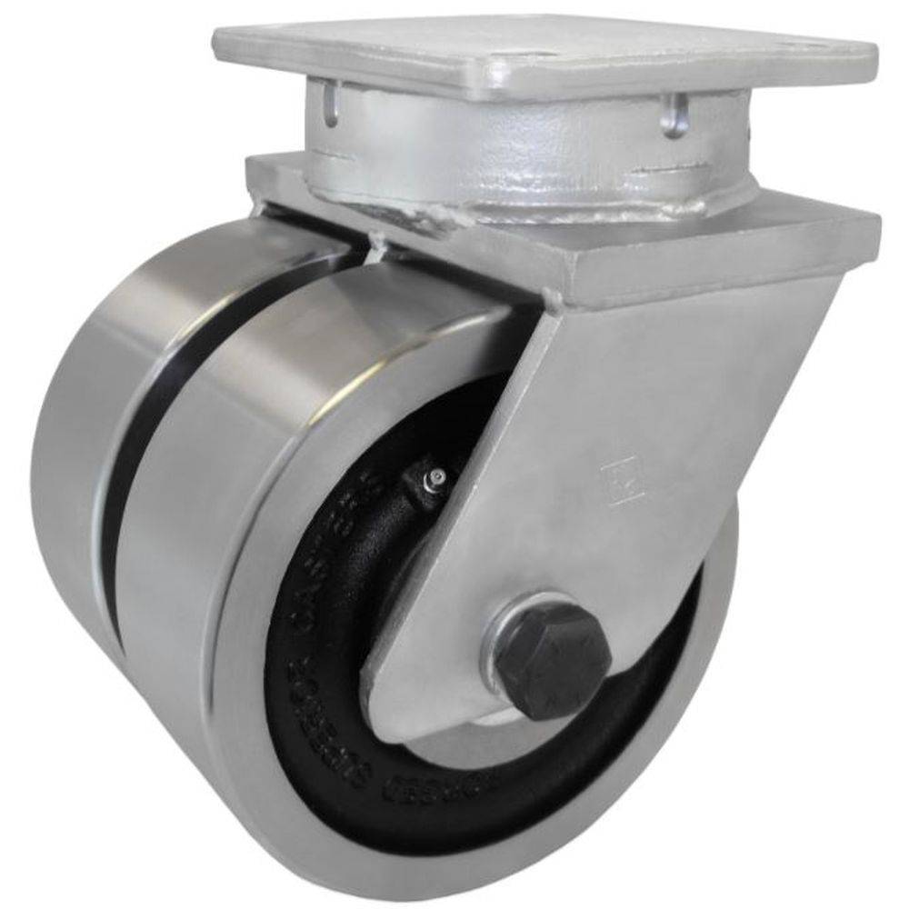 8" x 3" Extreme Duty Dual Wheel Kingpinless Swivel Caster with Drop-Forged Steel Wheel - D3FS80LS2430PY