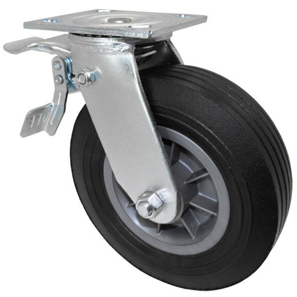 8" x 2-1/2" Leading Total Lock Swivel Caster with Semi-Pneumatic with Plastic Hub Wheel - DTSN80UC5317YY
