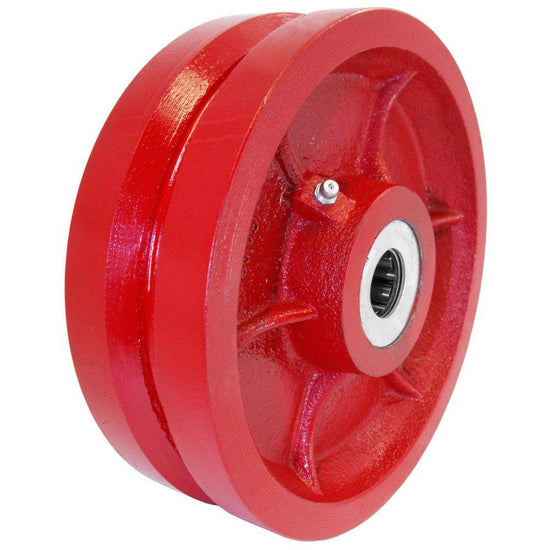 8" x 2-1/2" Ductile Steel V-Groove Wheel - DV80KT25