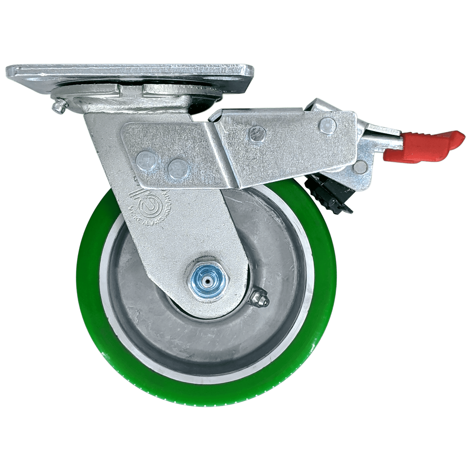 5" x 2" Trailing Total Lock Swivel Caster with Polyon Aluminum Wheel - FTPA50JN0417YY