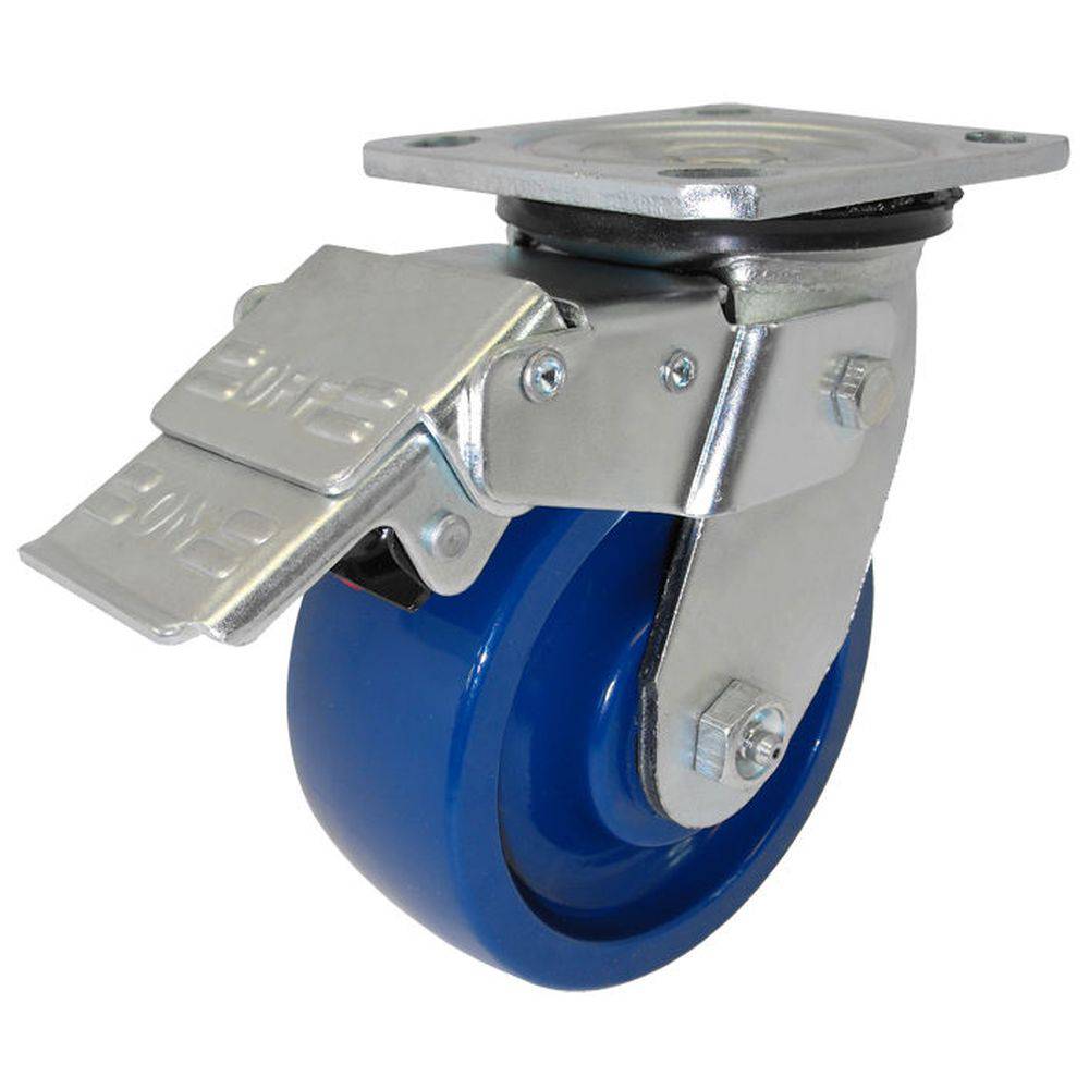 6" x 2" Trailing Total Lock Swivel Caster with Duralastomer Wheel - FTSU60JL0917YY