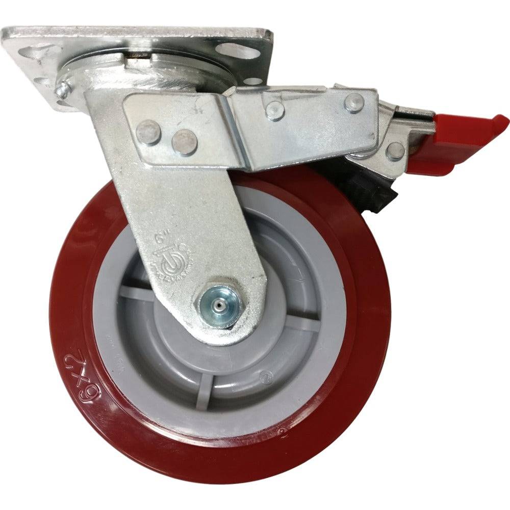 6" x 2" Trailing Total Lock Swivel Caster with Polymadic Wheel - FTPM60JM6017YY