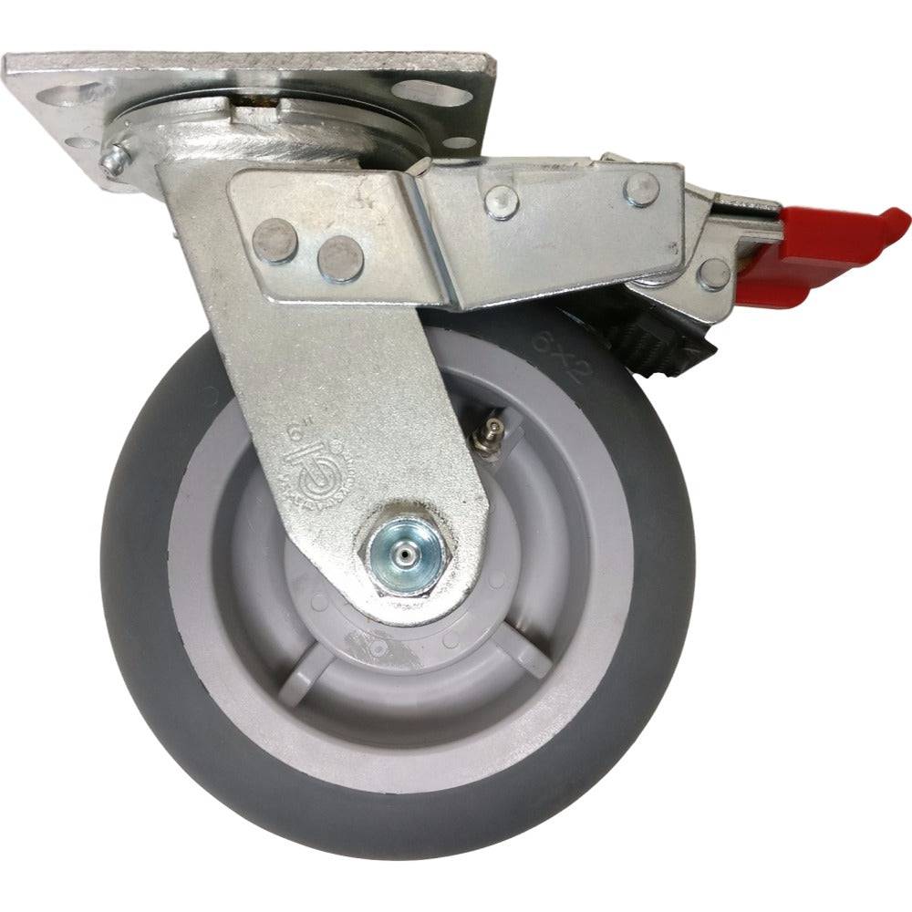 6" x 2" Trailing Total Lock Swivel Caster with Thermo-Pro Wheel - FTTP60JX6017YY