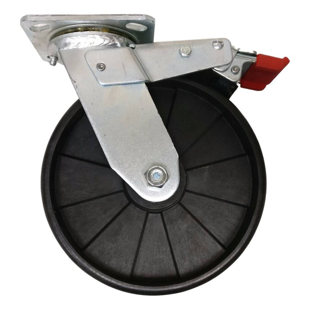 8" x 2" Trailing Total Lock Swivel Caster with Maxrok Wheel - FTMA80JB6017YY