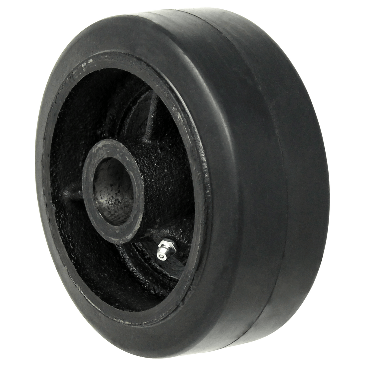 6" x 2" Mold-On Rubber on Cast Iron Wheel - RS60JB02