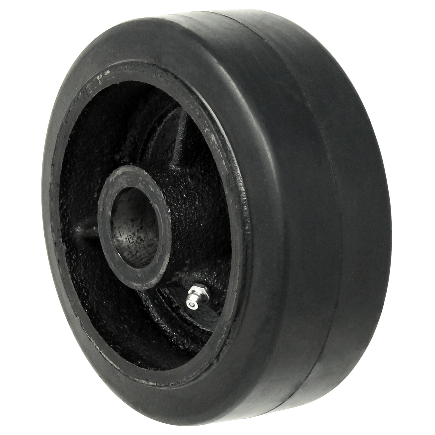 6" x 2" Mold-On Rubber on Cast Iron Wheel - RS60JB02