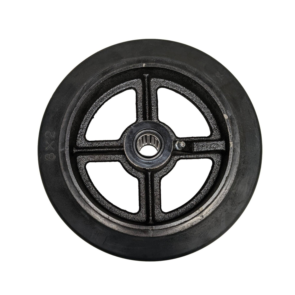 8" x 2" Mold-On Rubber on Cast Iron Wheel - RS80JB04