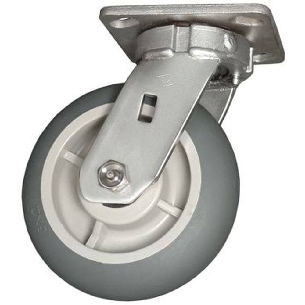 6" x 2" Medium Duty Stainless Steel Kingpinless Swivel Caster with Thermo-Pro Wheel - S5TP60JY0517YY