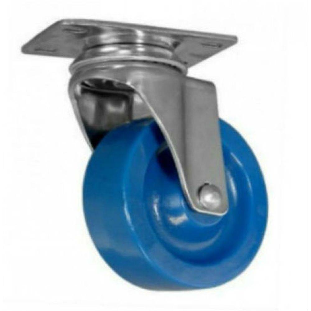 4" x 1-1/4" Light Duty Stainless Steel Swivel Caster with Duralastomer Wheel - S9SU40GL9006YY