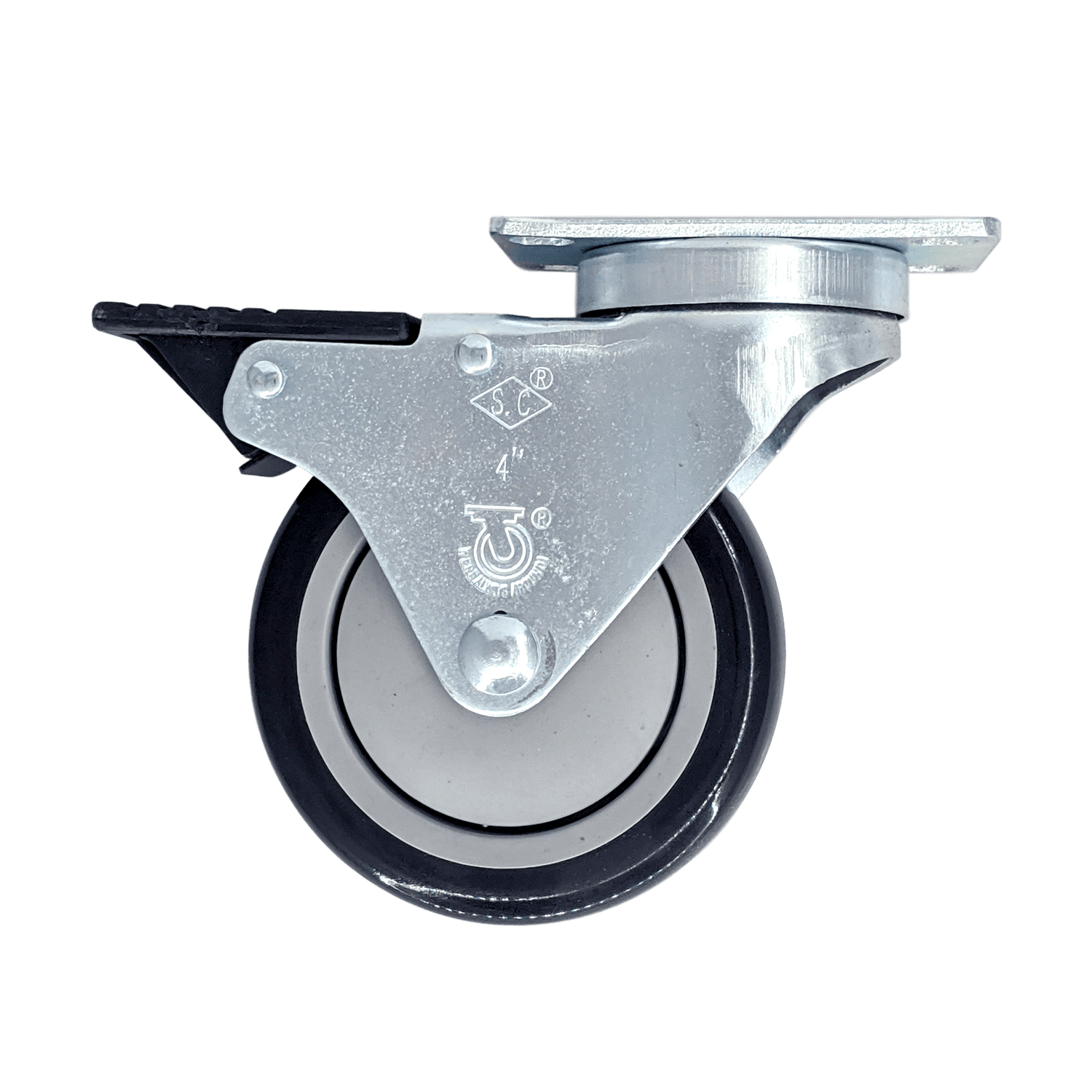 4" x 1-1/4" Light Medium Duty Total Lock Swivel Caster with Poly-Pro Wheel - T3PP40GA4406YY