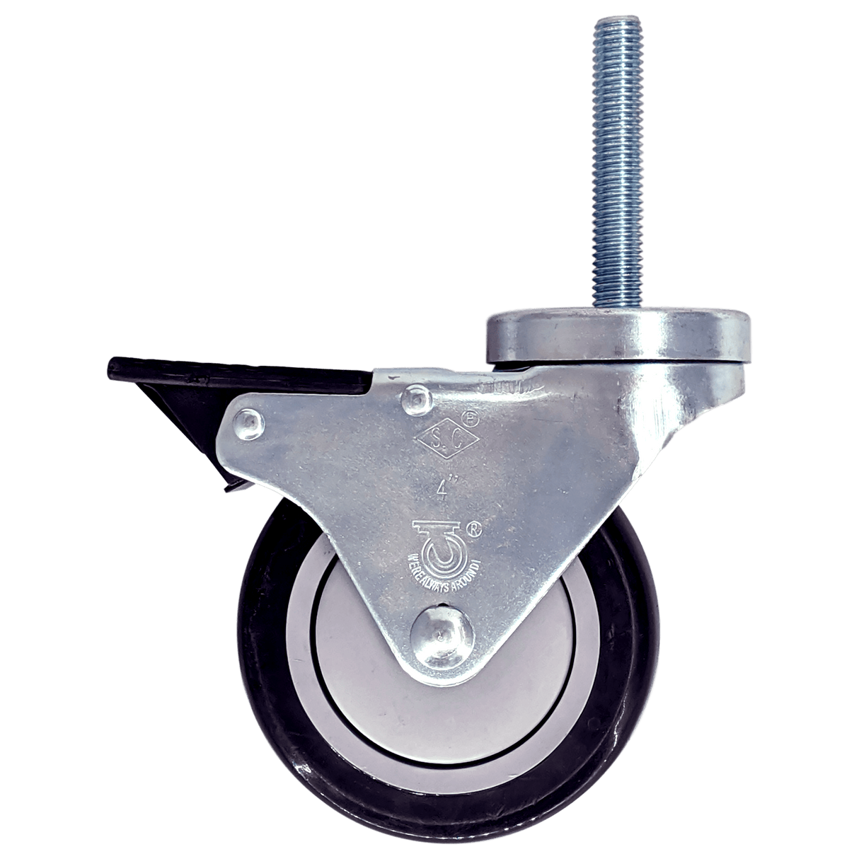 4" x 1-1/4" Light Medium Duty Total Lock Swivel Caster with Poly-Pro Wheel - T3PP40GA4470YY