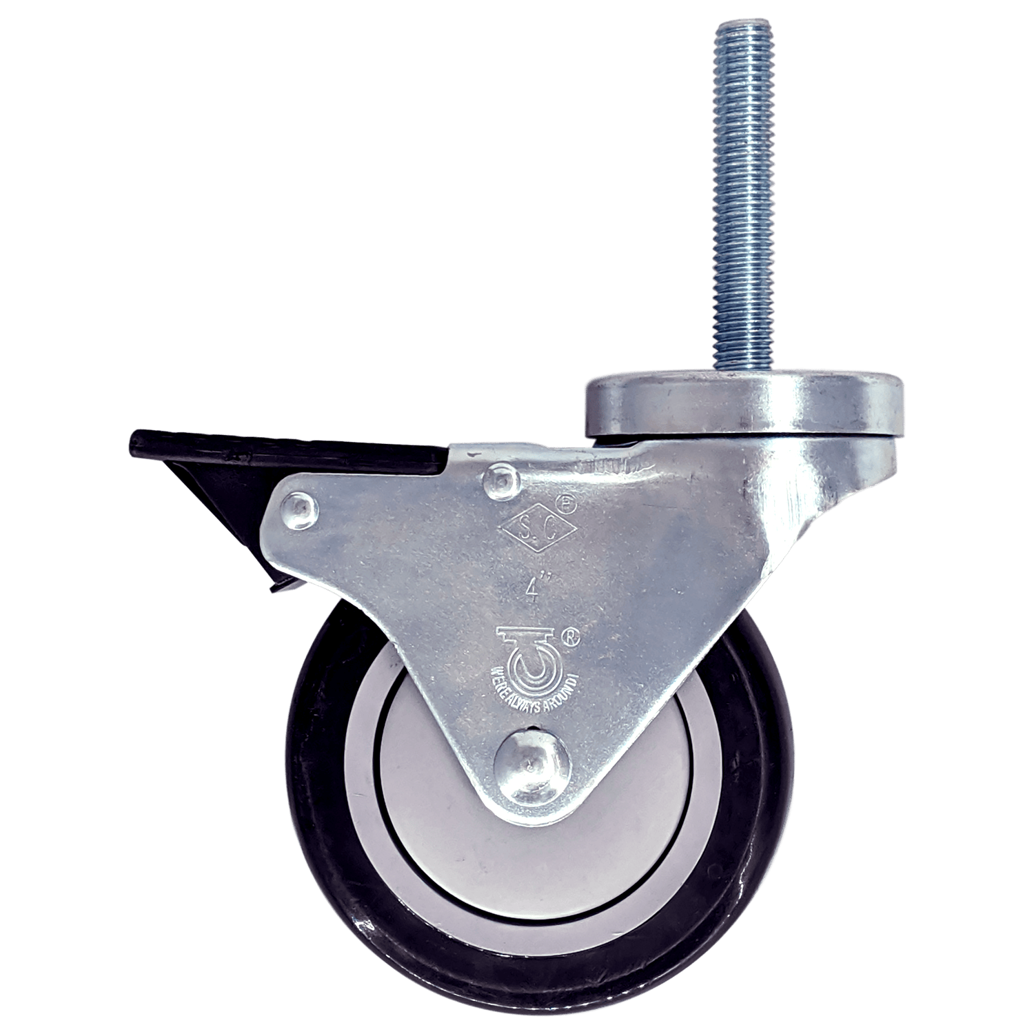 4" x 1-1/4" Light Medium Duty Total Lock Swivel Caster with Poly-Pro Wheel - T3PP40GA4470YY