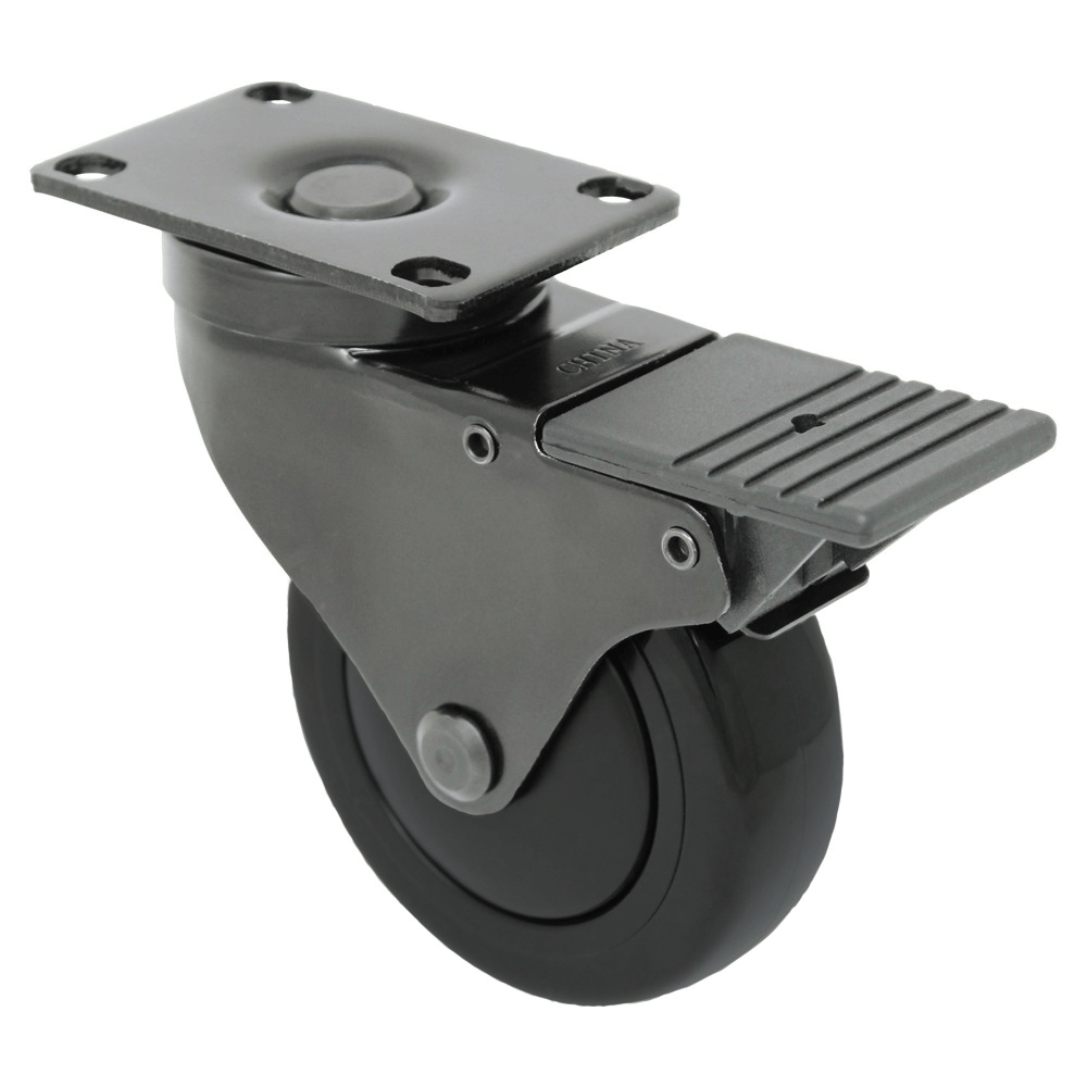 4" x 1-1/4" Light Medium Duty Total Lock Swivel Caster with Poly-Pro Wheel - T3PP40GC4406XY