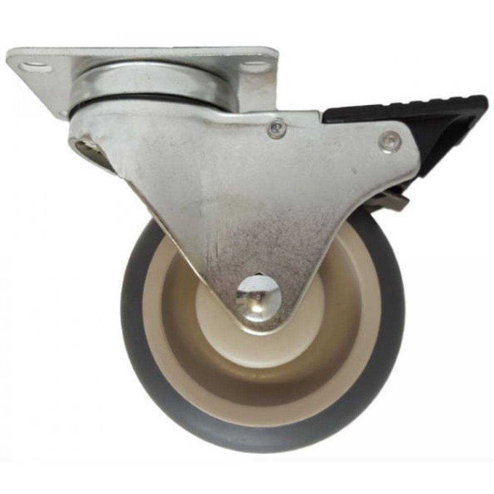 4" x 1-1/4" Light Medium Duty Total Lock Swivel Caster with Thermo-Pro Wheel - T3TP40GY4777YY
