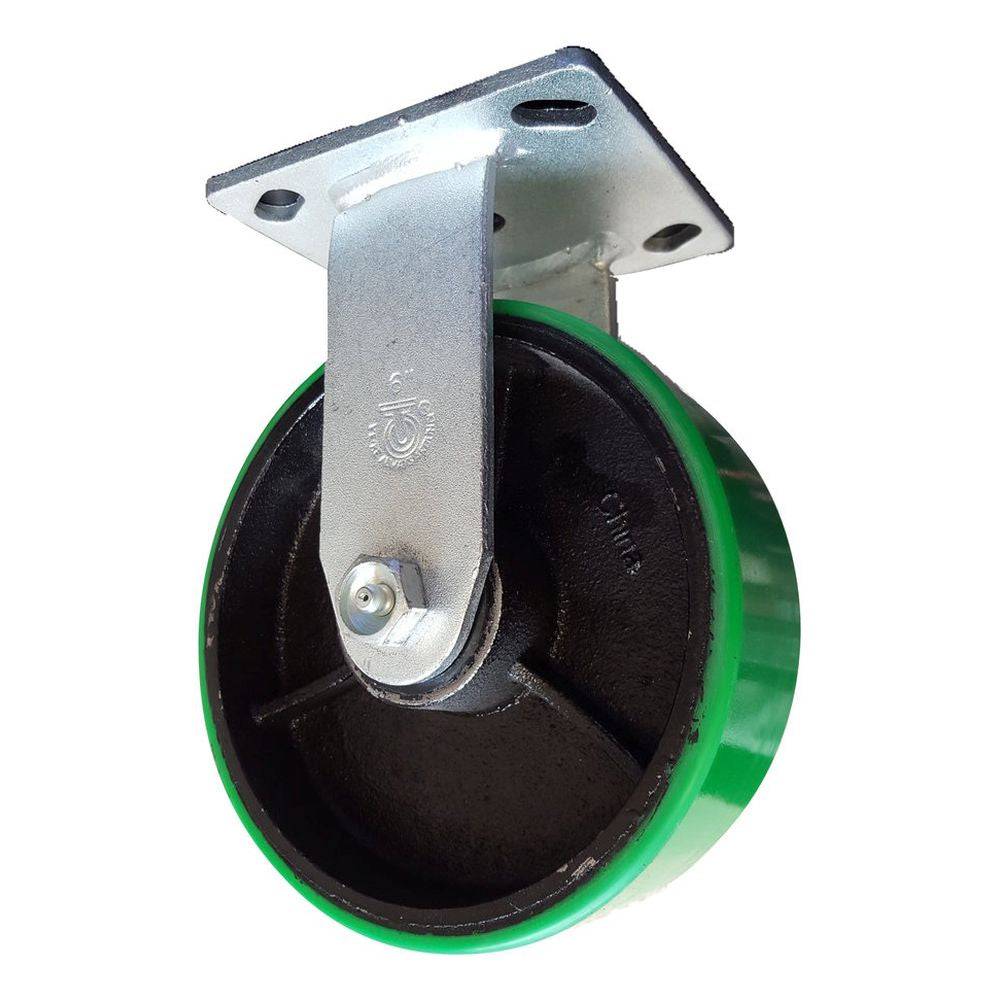 6" x 2" Medium Duty Series Rigid Caster with Polyon Wheel - 28PU60JG0417YY