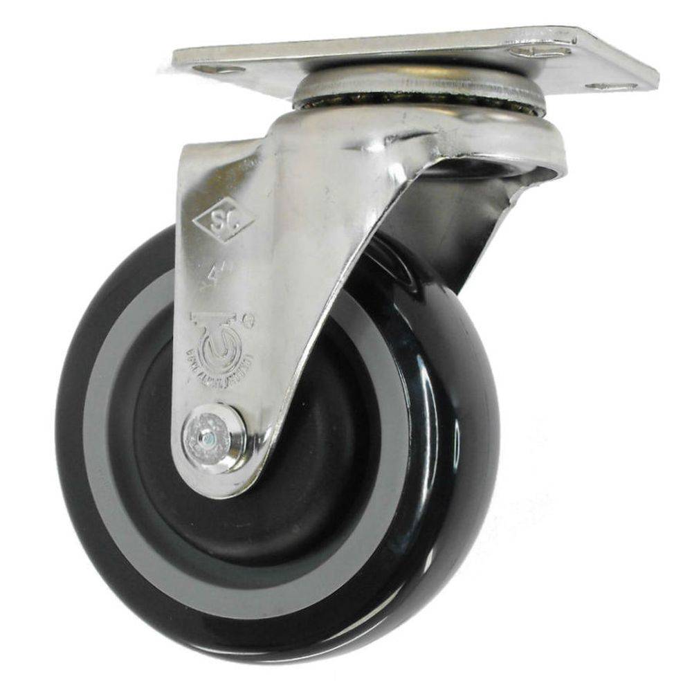 4" x 1-1/4" Light Medium Duty Stainless Steel Swivel Caster with Poly-Pro Wheel - 15PP40GP4706YY