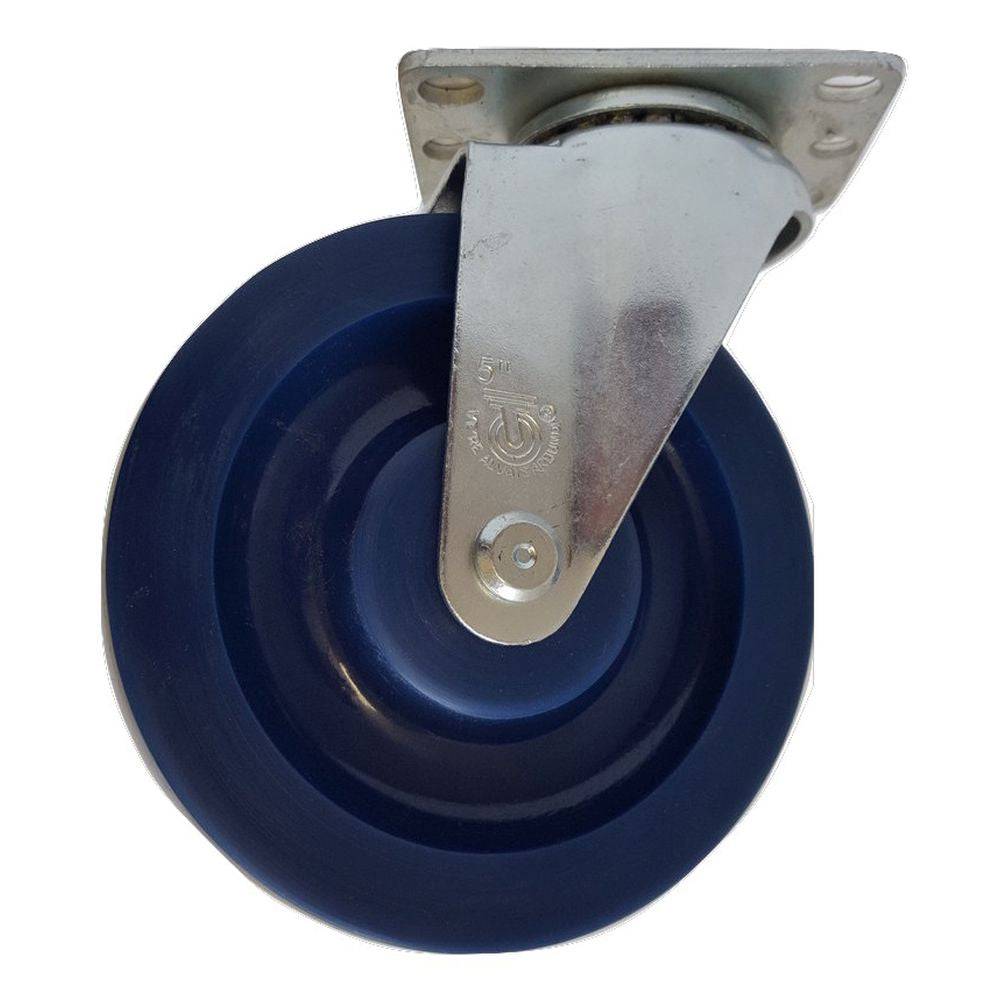 5" x 1-1/4" Light Medium Duty Swivel Caster with Duralastomer Wheel - 75SU50GL9006YY