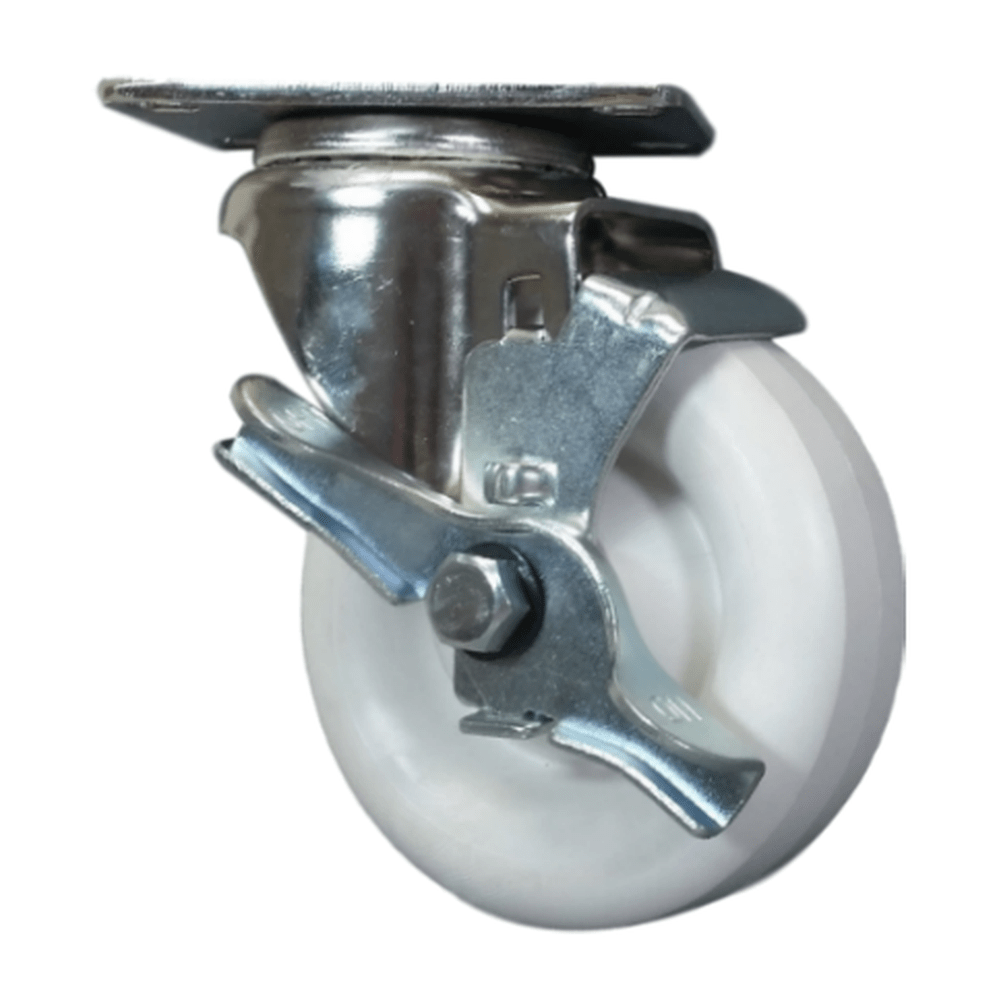 4" x 1-1/4" Light Medium Duty Stainless Steel Swivel Caster with Polyolefin Wheel - 15PO40GJ9006TY