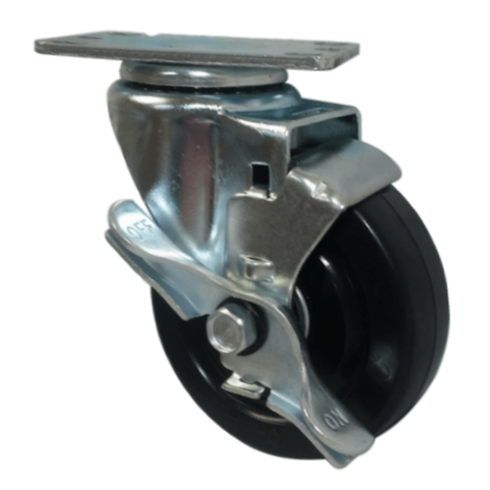 4" x 1-1/4" Light Medium Duty Swivel Caster with Soft Rubber Wheel - 75SR40GB4206TY