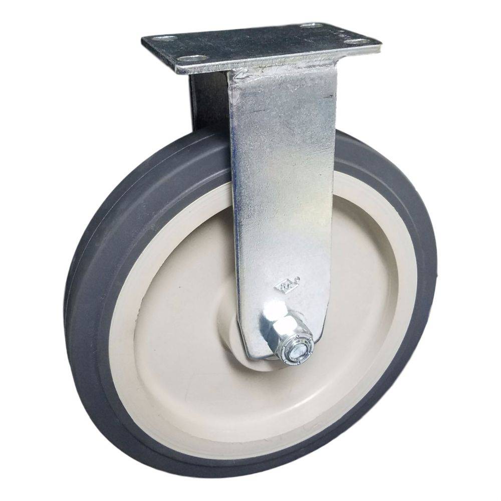 8" x 1-1/2" Medium Duty Stamped Rigid Caster with Poly-Pro Wheel - 80PP80HT5106YY