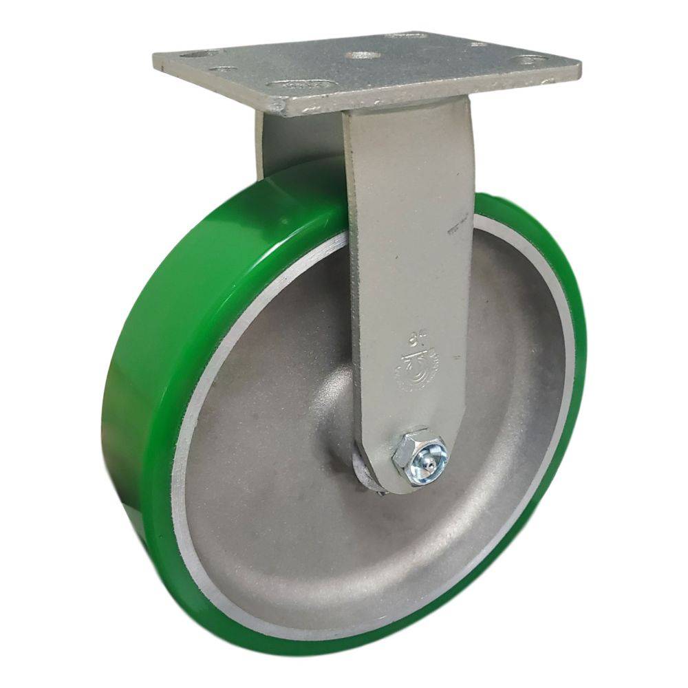 8" x 2" Medium Duty Series Rigid Caster with Polyon Aluminum Wheel - 28PA80JR6017YY
