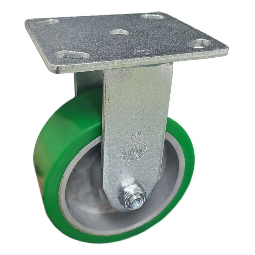6" x 2" Medium Duty Series Rigid Caster with Polyon Aluminum Wheel - 28PA60JN6017YY